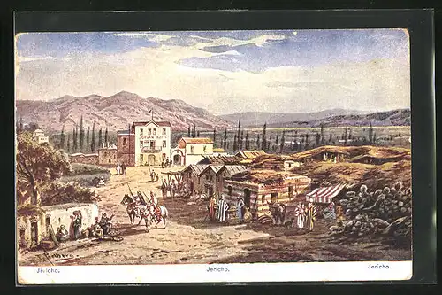 Künstler-AK Friedrich Perlberg: Jericho, Jordan Hotel