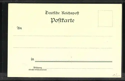 Lithographie Limburg /Lahn, Dom, Krieger-Denkmal, Totalansicht mit Fluss