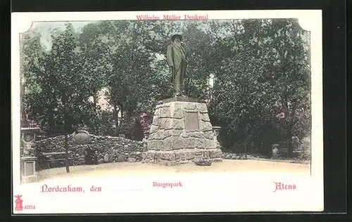 AK Nordenham, Wilhelm Müller Denkmal im Bürgerpark