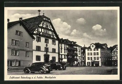 AK Rotenburg a. d. Fulda, Marktplatz mit Geschäft