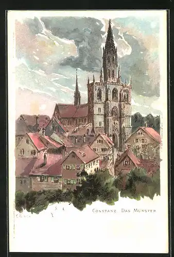 Künstler-AK Carl Biese: Konstanz, Das Münster