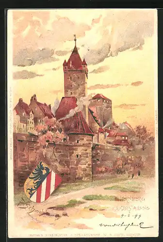 Künstler-AK P. Schmohl: Nürnberg, Kaiserstallung, Wappen