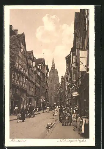 AK Hannover, Köbelingerstrasse mit Restaurant und Kirche