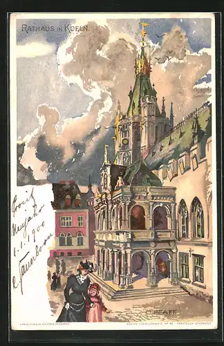 Künstler-AK C. Pfaff: Köln, Rathaus