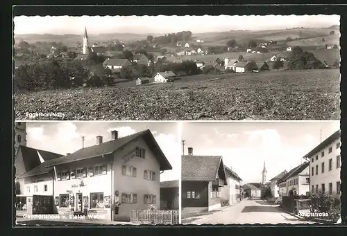 AK Eggelham /Ndby., Geschäftshaus v. Stefan Weber, Hauptstrasse, Panorama