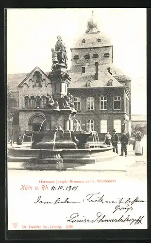 AK Köln, Hermann Joseph-Brunnen auf d. Weidmarkt