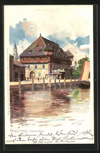 Künstler-AK Zeno Diemer: Konstanz, Kaufhaus im Sonnenschein