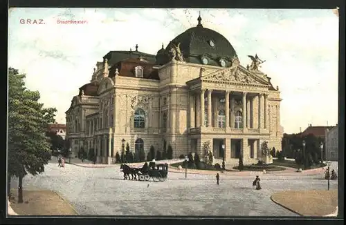 AK Graz, Blick zum Stadttheater