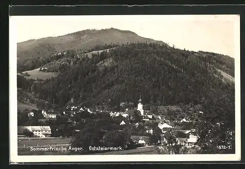 AK Anger, Ortsansicht aus der Vogelschau