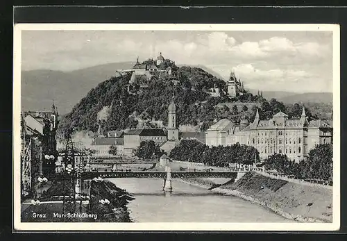 AK Graz, Mur mit Schlossberg