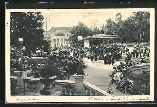 AK Franzensbad, Frühkonzert an der Franzensquelle