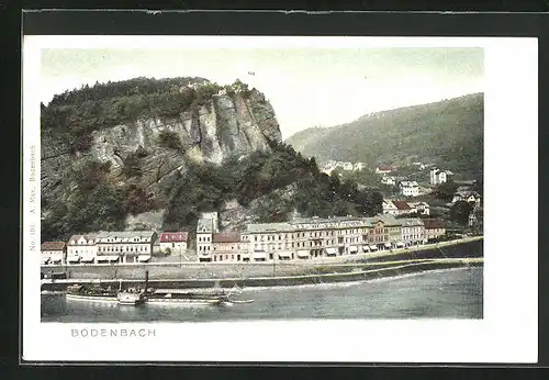 AK Tetschen-Bodenbach / Decin, Ortspartie an der Elbe