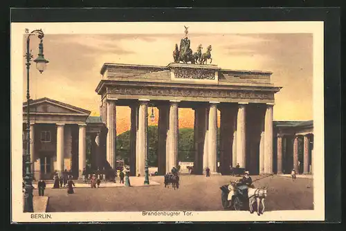 AK Berlin, Brandenburger Tor von vorn gesehen
