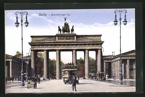 AK Berlin, Brandenburger Tor, Vorderansicht