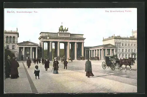 AK Berlin, Blick zum Brandenburger Tor