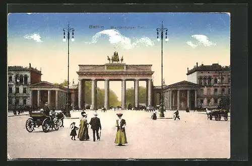 AK Berlin, Brandenburger Tor, Vorderansicht