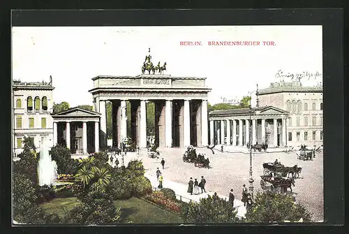 AK Berlin, Brandenburger Tor, Vorderansicht