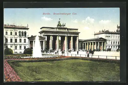 AK Berlin, Blick von den Anlagen zum Brandenburger Tor