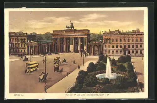 AK Berlin, Fernblick auf das Brandenburger Tor