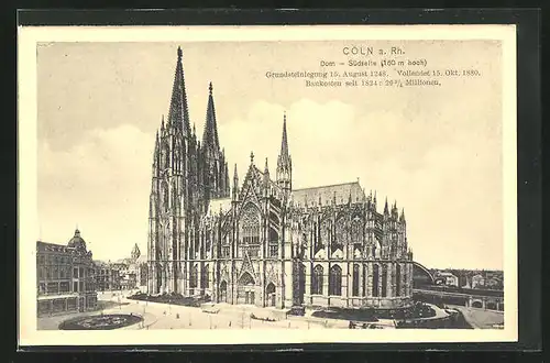 AK Köln, Gesamtansicht vom Dom