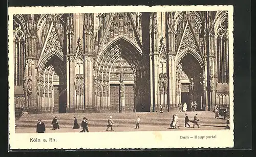 AK Köln, Hauptportal am Dom