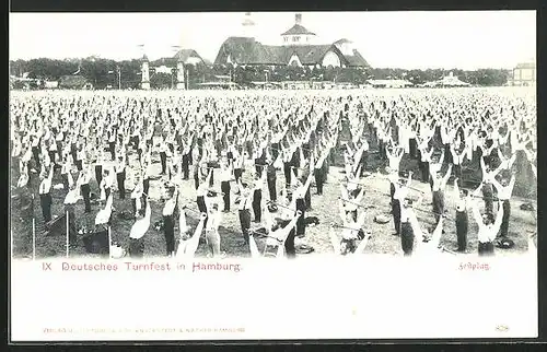 AK Hamburg, IX. Deutsches Turnfest, Übungen auf dem Festplatz