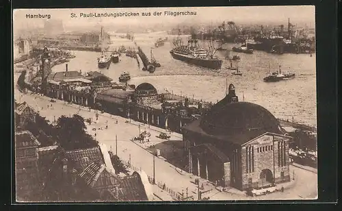 AK Hamburg-St. Pauli, Elbtunnel und Landungsbrücken