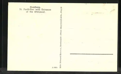 AK Hamburg-St. Pauli, Elbtunnel aus der Vogelschau
