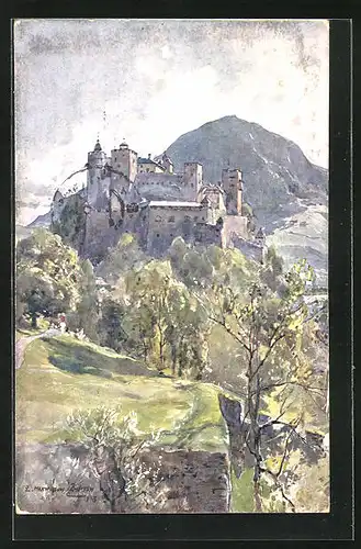 Künstler-AK Edward Harrison Compton: Blick auf Hohensalzburg