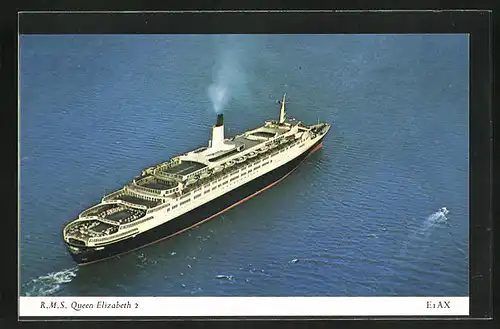 AK Passagierschiff R.M.S. Queen Elizabeth II. aus der Vogelschau