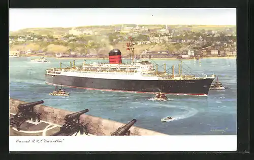 Künstler-AK R.M.S. Carinthia in Küstennähe