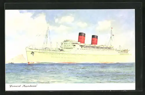 AK Passagierschiff Mauretania in voller Fahrt