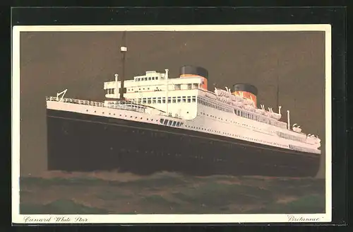 AK Passagierschiff Britannic auf hoher See