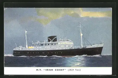 AK M.V. Irish Coast bei Nacht auf hoher See