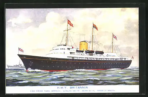 Künstler-AK H.M.Y. Britannia auf hoher See