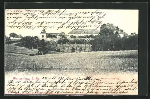 AK Weissenburg i. Els., Blick zum Schloss Geisberg