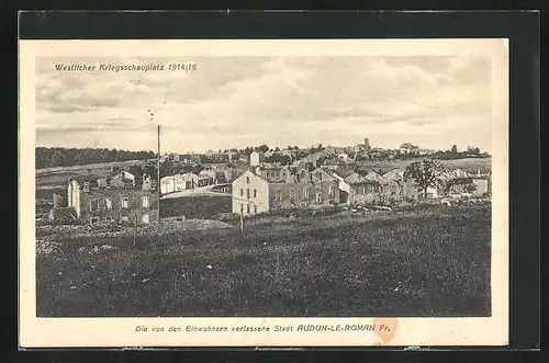 AK Audun-le-Roman, Blick auf die verlassene Stadt