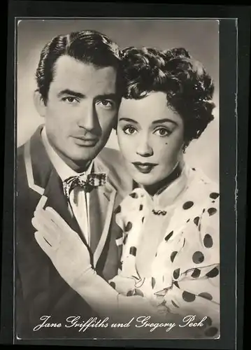 AK Schauspieler Jane Griffiths und Gregory Peck in dem Film Sein grösster Bluff