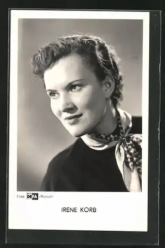 AK Schauspielerin Irene Korb im Kostüm einer Filmrolle