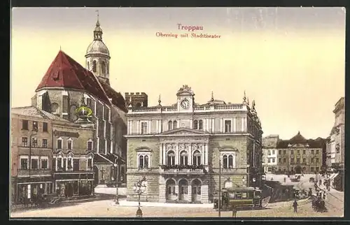 AK Troppau, Oberring mit Stadttheater