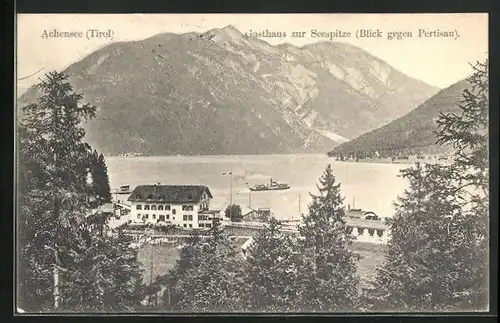 AK Achenkirch, Achensee mit Gasthaus zur Seespitze