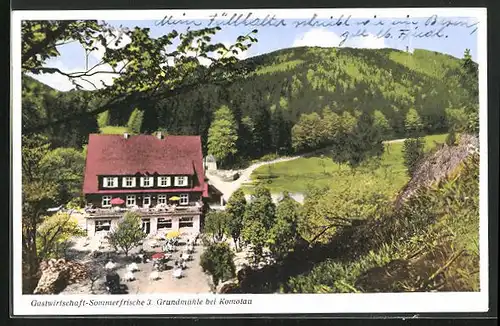 AK Komotau / Chomutov, Gastwirtschafts-Sommerfrische 3. Grundmühle