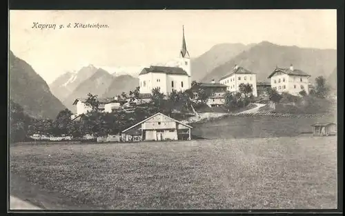 AK Kaprun, Ortsansicht gegen das Kitzsteinhorn
