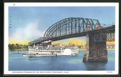AK Cincinnati, OH, Excursion Steamer on the Ohio River