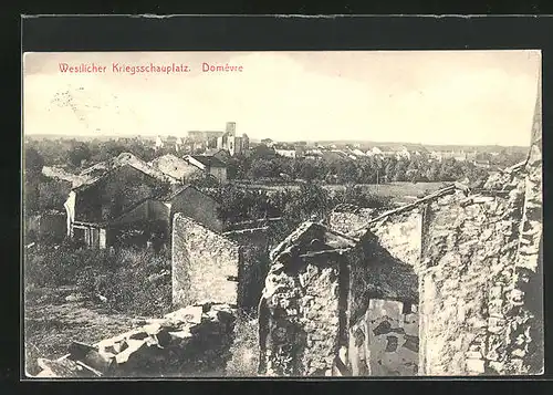 AK Domevre, Westlicher Kriegsschauplatz - zerstörte Gebäude