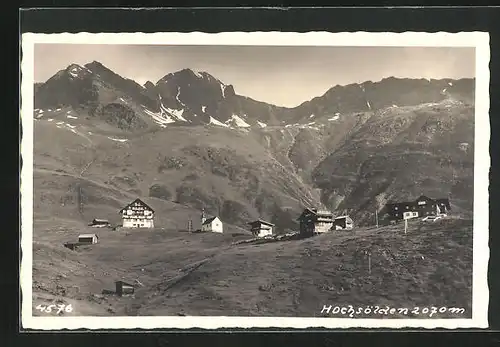 AK Hochsölden, Blick auf die Häuser am Hang, Gebirgspanorama