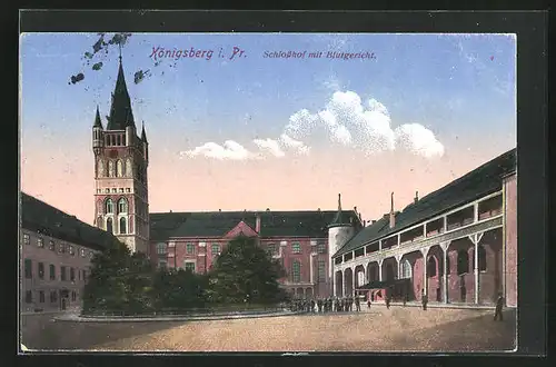 AK Königsberg i. Pr., Schlosshof mit Blutgericht