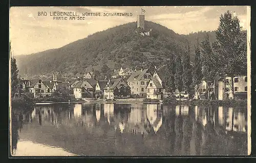 AK Bad Liebenzell im Schwarzwald, Häuser am Seeufer