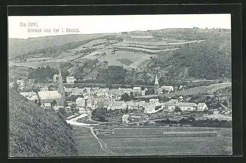 AK Gemünd i. Eifel, Generalansicht von der 1. Kanzel aus