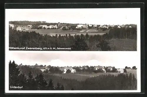 AK Zwerenberg im Schwarzwald, Ortstotale, Blick auf Unterdorf